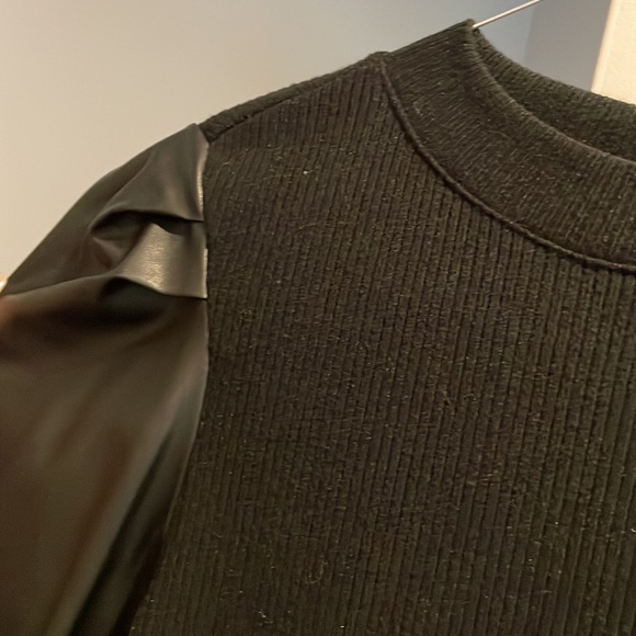 Anthropologie Dolan Faux leather sweater top - Picture 5 of 8